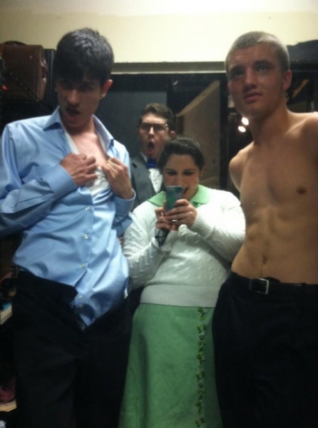 Photo Flash: Saturday Intermission Pics, Dec 8, Part 2 - SCANDALOUS Says Farewell, EVITA's Secret Santa, Elves on Shelves, and More! Image