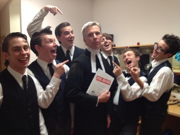 Photo Flash: Saturday Intermission Pics, Dec 8, Part 2 - SCANDALOUS Says Farewell, EVITA's Secret Santa, Elves on Shelves, and More! Image