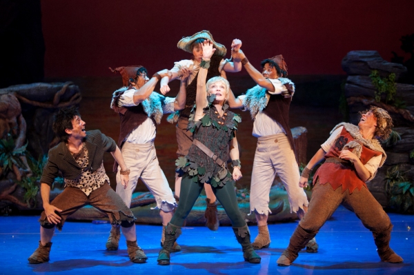 Cathy RIgby as Peter Pan with the Lost Boys. Photo
