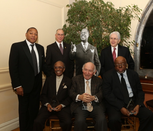 (front row) Jimmy Heath, George Wein, Stanley Crouch (back row) Wynton Marsalis, Mich Photo