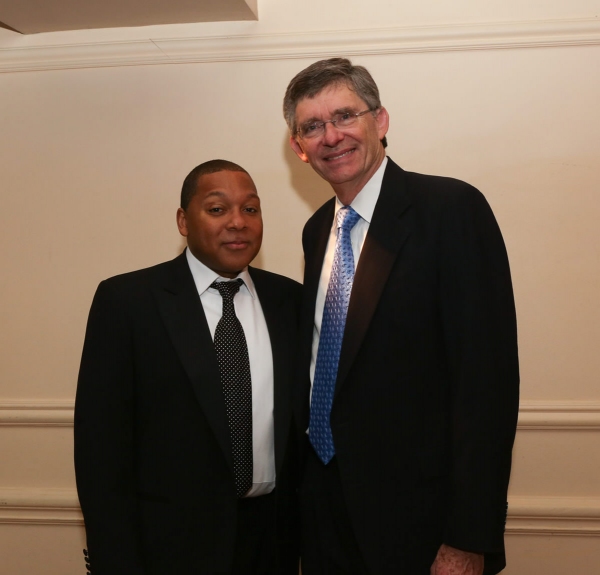 Wynton Marsalis and Queens College President James Muyskins Photo