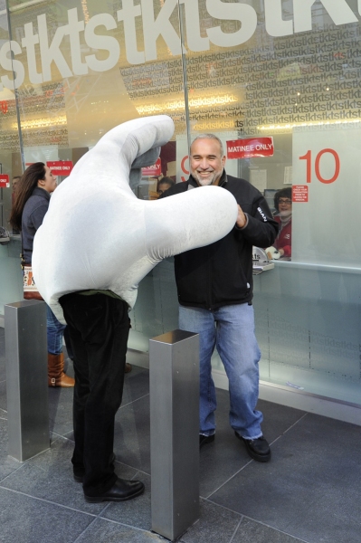 Photo Flash: Mummenschanz's Slinky Man and Two Giant Hands in Times Square Image