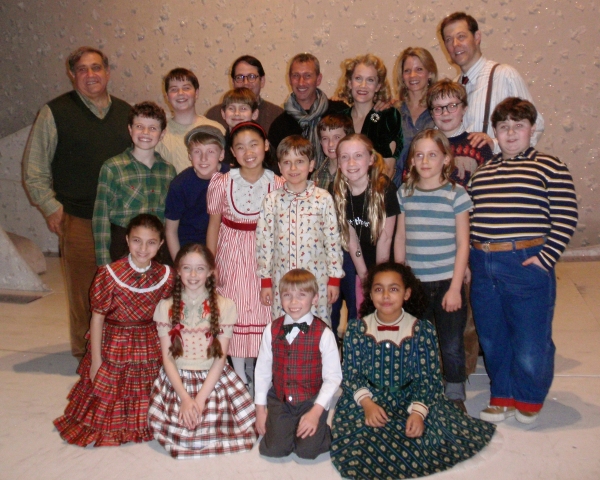 Matthew Broderick, Kelli O'Hara and Adam Shankman with the cast of A CHRISTMAS STORY Photo