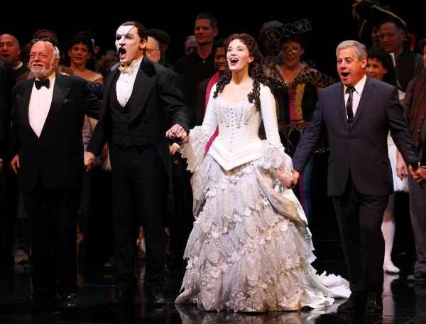 Hal Prince, Hugh Panaro, Sierra Boggess & Cameron Mackintosh Photo