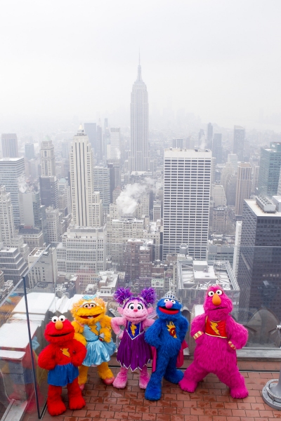 Photo Flash: SESAME STREET's Super Grover and FAB 5 Visit Rockefeller Center's Top of the Rock 