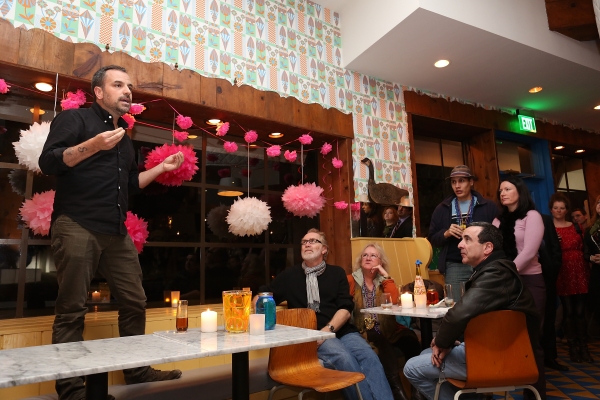 Playwright Craig Wright speaks during a reception for New York's Rattlestick Playwrig Photo