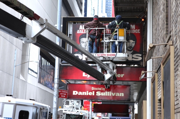 Exclusive Photo Coverage: Quick Switch - Ben Foster Replaces Shia LaBeouf on ORPHANS Theatre Marquee  Image