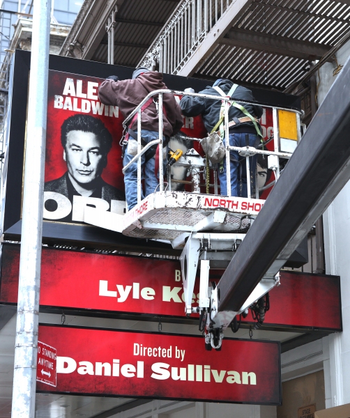 Exclusive Photo Coverage: Quick Switch - Ben Foster Replaces Shia LaBeouf on ORPHANS Theatre Marquee  Image