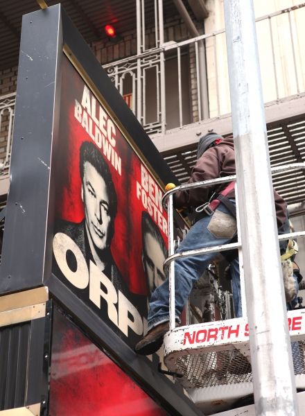 Exclusive Photo Coverage: Quick Switch - Ben Foster Replaces Shia LaBeouf on ORPHANS Theatre Marquee  Image
