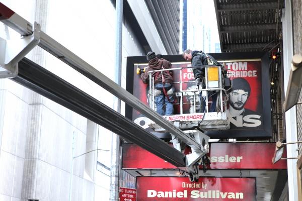 Exclusive Photo Coverage: Quick Switch - Ben Foster Replaces Shia LaBeouf on ORPHANS Theatre Marquee  Image