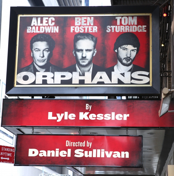 Exclusive Photo Coverage: Quick Switch - Ben Foster Replaces Shia LaBeouf on ORPHANS Theatre Marquee  Image