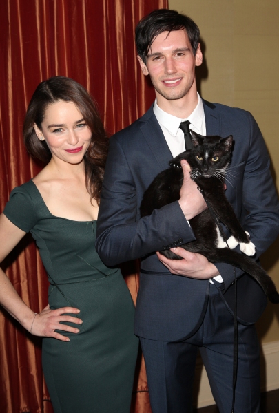 Emilia Clarke, cat named Monty and Cory Michael Smith Photo