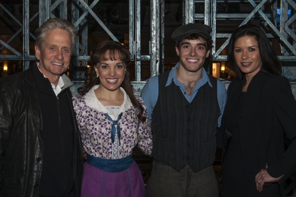 Photo Flash: Catherine Zeta-Jones and Michael Douglas Visit NEWSIES Image