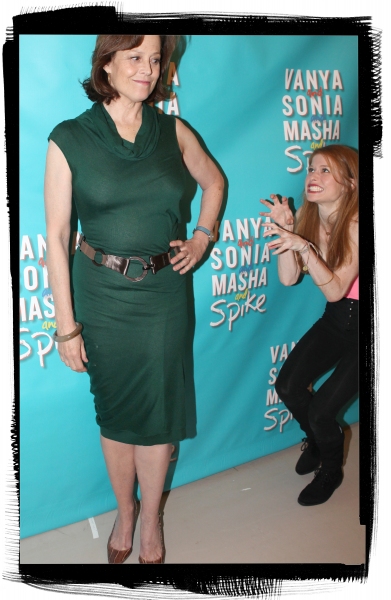 Photo Bomb of the Week: VANYA AND SONIA AND MASHA AND SPIKE's Sigourney Weaver and Genevieve Angelson Image