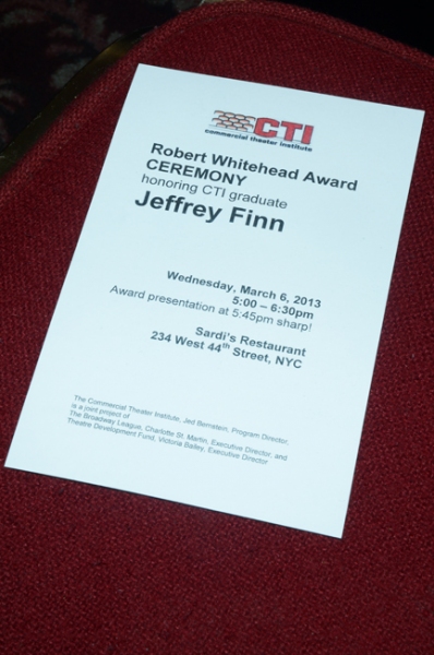 Photo Flash: Jeffrey Finn Receives Whitehead Award!  Image