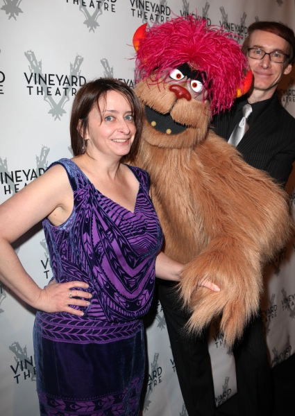 Rachel Dratch with Trekkie Monster & Rick Lyon  Photo