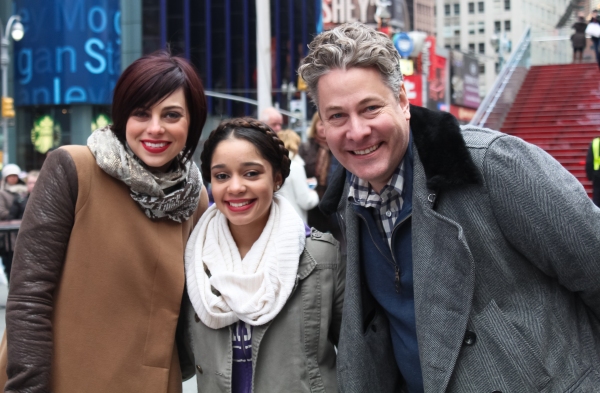 Krysta Rodriguez and Timothy Allen McDonald with a student from Leadership and Public Photo