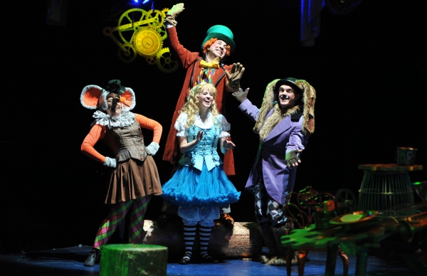 Lara Filip as Dormouse, Scott Calcagno as The Mad Hatter, Emily Rohm as Alice and Rob Photo