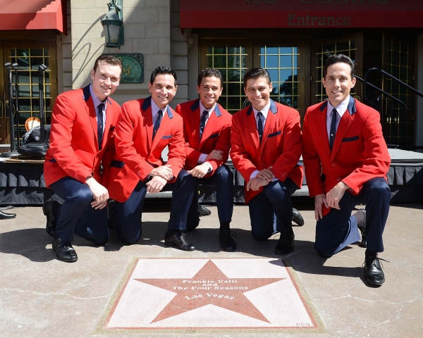 The cast of Jersey Boys (L-R) Rob Marnell, Travis Cloer, Graham Fenton, Deven May and Photo