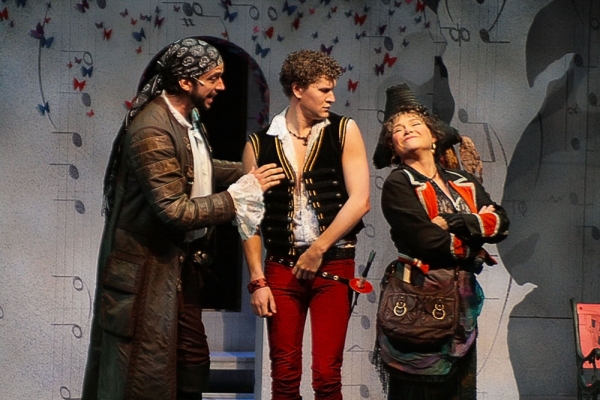 Nick Cordero (Pirate King), Patrick Dunn (Frederic) and April Woodall (Ruth) Photo