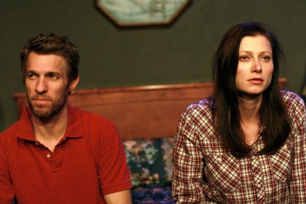 Mick Thyer and Sarah Ann Schultz as Brad and Beth confront the end of their marriage. Photo
