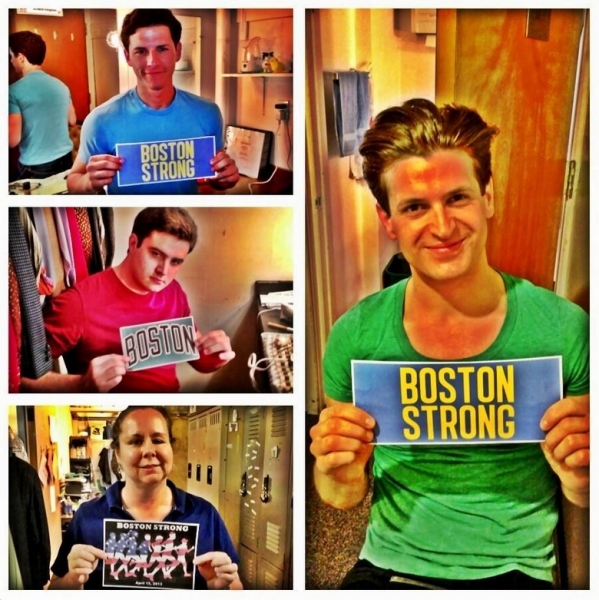 Photo Flash: Saturday Intermission Pics, April 20 - BOOK OF MORMON, JERSEY BOYS and More Send Love to Boston! Image