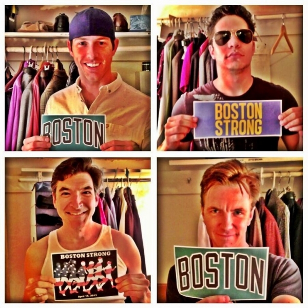 Photo Flash: Saturday Intermission Pics, April 20 - BOOK OF MORMON, JERSEY BOYS and More Send Love to Boston! Image