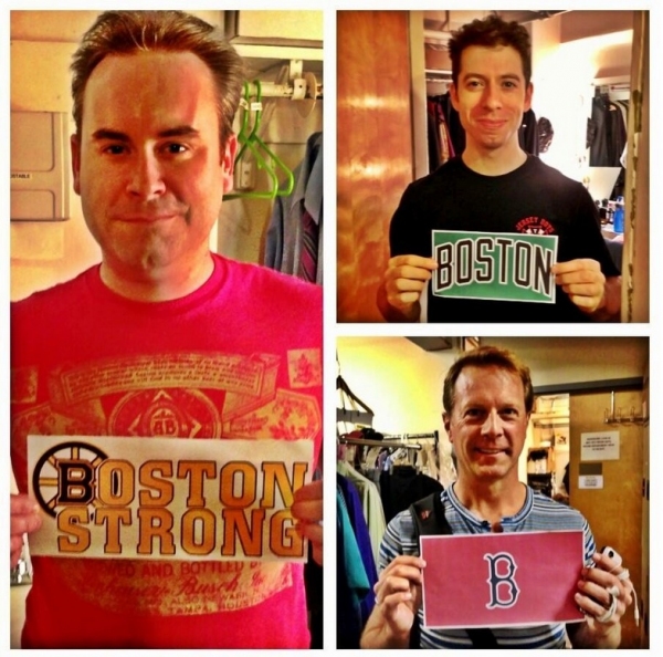 Photo Flash: Saturday Intermission Pics, April 20 - BOOK OF MORMON, JERSEY BOYS and More Send Love to Boston! Image