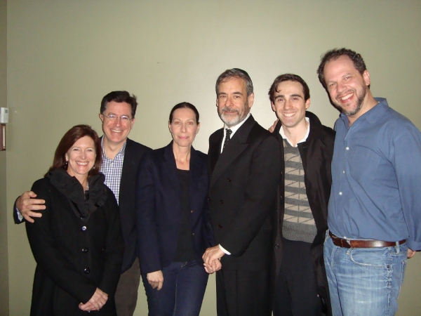 Evie Clobert, Stephen Colbert with cast members: Ilana Levine, Mark Nelson, Ari Brand Photo