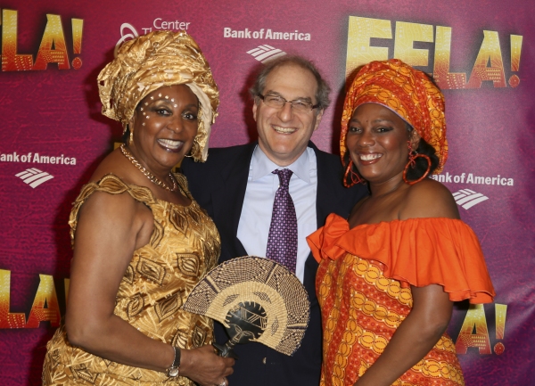 Sandra Izsadore, Producer Stephen Hendel and Yeni Kuti, Fela's oldest daughter Photo