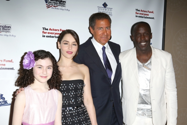 Lilla Crawford, actress Emilia Clarke, HBO CEO Richard Plepler, and actor Michael K.  Photo