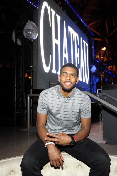 NBA player Kyrie Irving appears at his 21st birthday celebration at the Chateau Night Photo