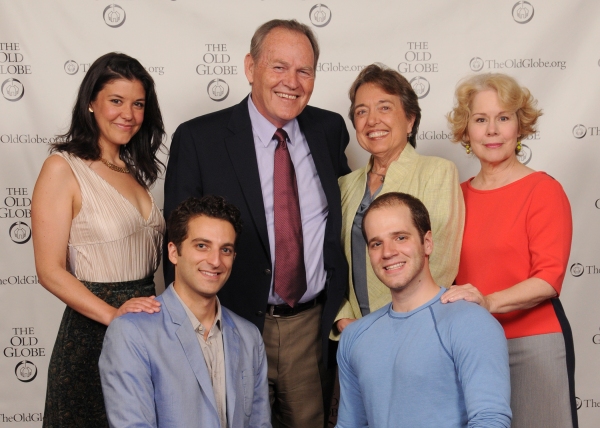 Old Globe Board Chair Harold W. Fuson Jr. and Pam Fuson (center) with cast members (f Photo