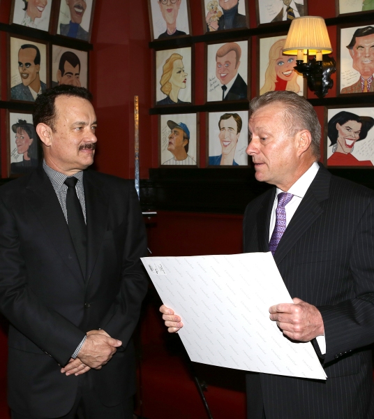 Tom Hanks with Sardi''s managing partner Max Klimavicius Photo