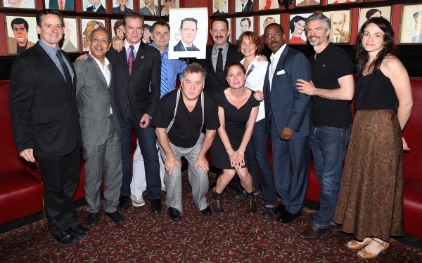 Tom Hanks with the cast of Broadway''s ''Lucky Guy''  Photo