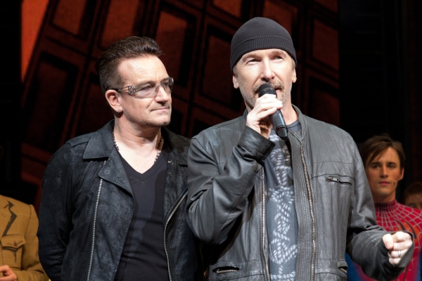 Photo Coverage: Bono & The Edge Join SPIDER-MAN Cast to Celebrate 1000 Performances on Broadway!  Image