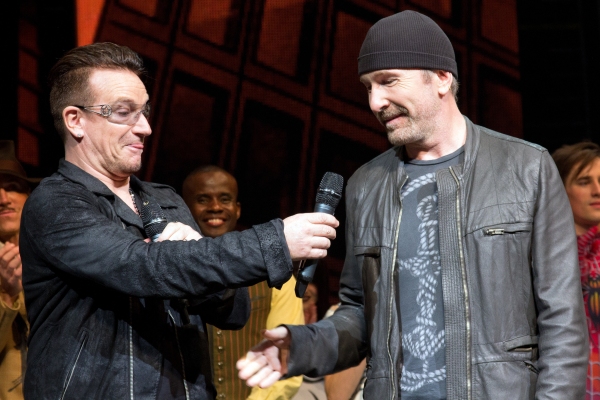 Photo Coverage: Bono & The Edge Join SPIDER-MAN Cast to Celebrate 1000 Performances on Broadway!  Image