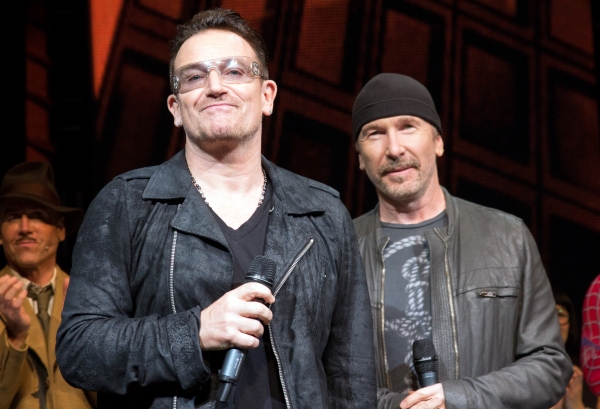 Photo Coverage: Bono & The Edge Join SPIDER-MAN Cast to Celebrate 1000 Performances on Broadway!  Image
