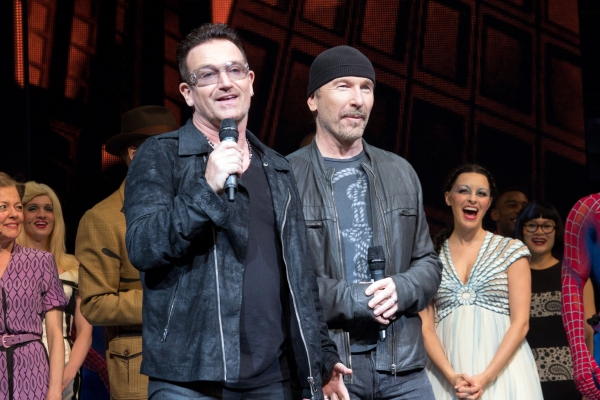 Photo Coverage: Bono & The Edge Join SPIDER-MAN Cast to Celebrate 1000 Performances on Broadway!  Image