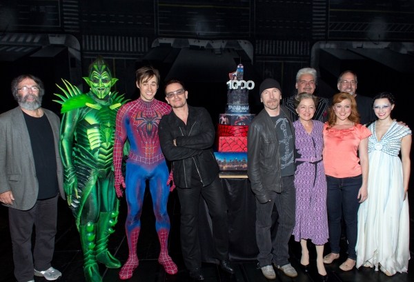 Photo Coverage: Bono & The Edge Join SPIDER-MAN Cast to Celebrate 1000 Performances on Broadway!  Image