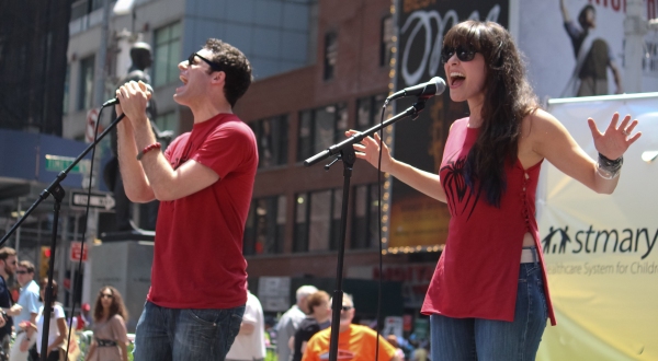 Photo Coverage: Krysta Rodriguez, Zachary Levi & More at BROADWAY ROCKS TIMES SQUARE! 