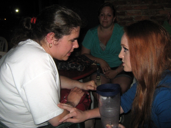 Daisy Mallory greets a fan (one of the so-called ''Daisy''s Crazies''), who traveled  Photo