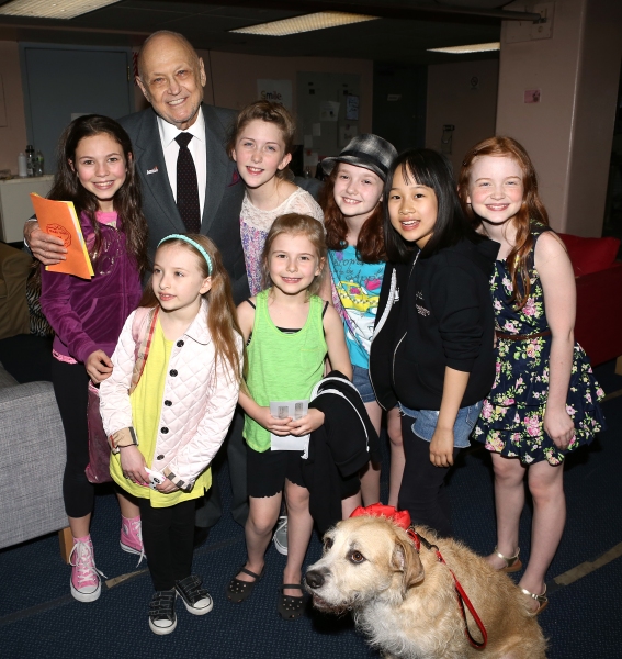 Charles Strouse & the young cast members  Photo