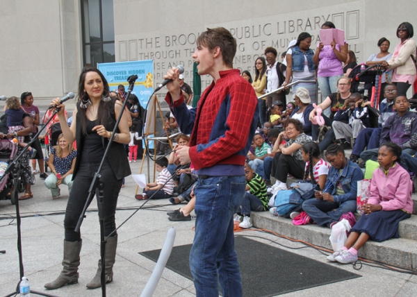 Photo Flash: Cast of SPIDER-MAN Performs at Brooklyn Public Library Image