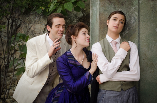 John Keller as Orsino, Lacy Dunn as Olivia, and Caitlin Rigney as Viola Photo