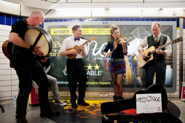 Photo Flash: Cast of West End's ONCE Perform in the London Underground 