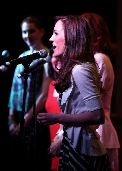 Laura Osnes with Marla Mindelle; Ann Harada and Harriet Harris Photo