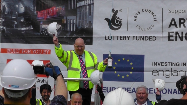 Photo Flash: New Everyman Theatre on Hope St. Reaches 'Topping Out' Milestone Image