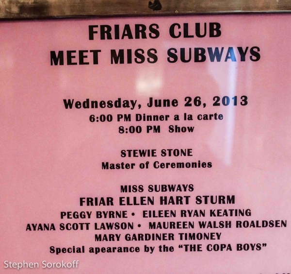 Photo Coverage: MISS SUBWAYS Come to Friars Club Image