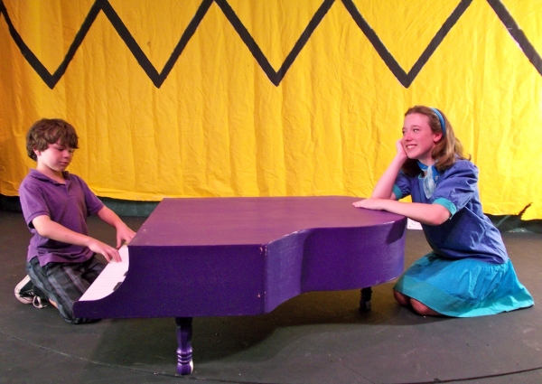 R.J. Harkin as Schroeder and Jillian Kirlin as Lucy Photo